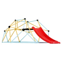 VEVOR Climbing Dome, 8FT Geometric Dome Climber with Slide, for Kids 3 to 9 Years Old, Jungle Gym Supports 600LBS and Easy Assembly, with Climbing Gri
