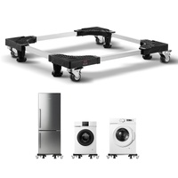 VEVOR Fridge Stand Mobile Base, 1100 lbs Load Capacity, Washing Machine Stand with 8 Locking Twin Wheels and 4 Brakes, 27.5 -35.4 Inches Adjustable Fu