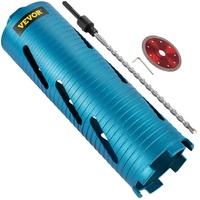 VEVOR Dry Core Drill Bit,  88.9 mm Diameter 11 Threaded, 241.3mm Depth Diamond Coring Bore Tool with a Pilot Bit &  Blade, Masonry Hole Saw Bits for H