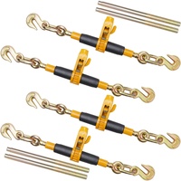 VEVOR Ratchet Chain Binder, 0.9-1.27 cm Heavy Duty Load Binders, with G80 Hooks 5443 kg Secure Load Limit, Labor-saving Anti-skid Handle, Tie Down Hau