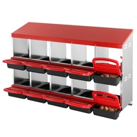 VEVOR 10-Compartment Chicken Nest Box Mental Box with Inclined Nesting Boxes