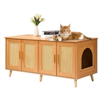 VEVOR Cat Litter Box Enclosure Wooden Litter Box Furniture Hidden for 2 Cats