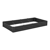 VEVOR Metal Raised Garden Bed, 8 x 4 x 1 ft Outdoor Galvanized Planter Box, with Open Bottom, Large Planter Raised Bed for Gardening Vegetables, Flowe