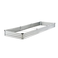 VEVOR Metal Raised Garden Bed, 12 x 4 x 1 ft Outdoor Galvanized Planter Box, with Open Bottom, Large Planter Raised Bed for Gardening Vegetables, Flow