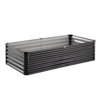 VEVOR Metal Raised Garden Bed, 6 x 3 x 1.5 ft Outdoor Galvanized Planter Box, with Open Bottom, Large Planter Raised Bed for Gardening Vegetables, Flo