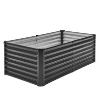 VEVOR Metal Raised Garden Bed, 6 x 3 x 2 ft Outdoor Galvanized Planter Box, with Open Bottom, Large Planter Raised Bed for Gardening Vegetables, Flowe