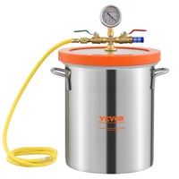 VEVOR 5 Gallon Vacuum Chamber, Upgraded Tempered Glass Lid Vacuum Degassing Chamber, 304 Stainless Steel Chamber, for Stabilizing Wood, Resin Degassin