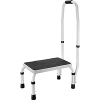 VEVOR Step Stool 1-Step 150KG Capacity, 3 Adjustable Height with Handle Steel Step Ladder, Portable Toddler Step Stools for Adults, Non-Slip Sturdy St