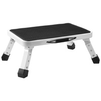 VEVOR Step Stool 1-Step 150KG Capacity, Folding Steel Step Ladder 3 Adjustable Height, Portable Toddler Step Stools for Adults, Non-Slip Sturdy Step L