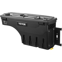 Truck Bed Storage Box, Lockable Swing Case with Password Padlock, 6.6 Gal/25 L ABS Wheel Well Tool Box, Waterproof and Durable, Compatible with Ford F