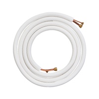 VEVOR 4876.8mm Mini Split Line Set, 6.4 & 12.7mm O.D Copper Pipes Tubing and Triple-Layer Insulation, for Air Conditioning or Heating Pump Equipment &
