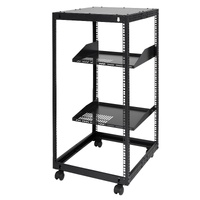 VEVOR 20U Open Frame Server Rack, 15''-40'' Adjustable Depth, Free Standing or Wall Mount Network Server Rack, 4 Post AV Rack with Casters, Holds All 
