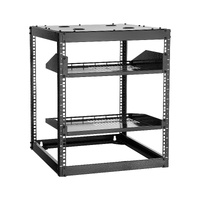 VEVOR 12U Open Frame Network Rack, 585 mm Depth, Wall Mounted or Floor Standing Server Rack, Heavy Duty 4 Post, with Vented Shelves & Mounting Hardwar