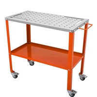 VEVOR 36" x 18" Welding Table, 1200lbs Load Capacity Steel Welding Workbench Table on Wheels, Portable Work Bench with Braking Lockable Casters, 4 Too