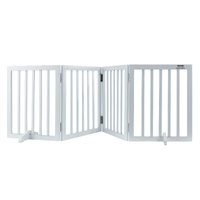 VEVOR Free Standing Dog Gate, 24" H x 80.3" W Freestanding Pet Gate, 4 Panels Foldable Dog Gate for Wide and Narrow Passageways, Expandable Dog Barrie