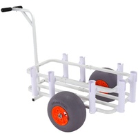 VEVOR Beach Fishing Cart, 136 kg Load Capacity, Fish and Marine Cart with Two 330 mm Big Wheels PU Balloon Tires for Sand, Heavy-Duty Aluminum Pier Wa