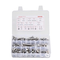 VEVOR 246 Pcs Bolts and Nuts Assortment Kit, Imperial Screws and Flat Washers, Stainless Steel 1/4-20,5/16-18,3/8-16, Spring Lock Washers for Furnitur