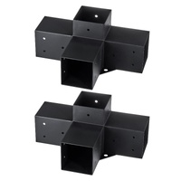 VEVOR Pergola Bracket Kit 4''x4''(Inner Size 3.6x3.6), 2pcs 4-Way Heavy Duty Corner Bracket Woodworks DIY Post Base Kit, Easy Installation Wooden Beam