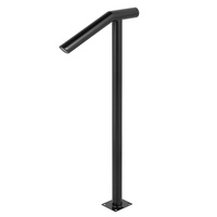 VEVOR Single Post 1-2, Black Steel Railing 441LBS Capacity Baking Varnish Iron Stairs Stylish Handrails for Outdoor Steps with Expansion Bolts & Drill
