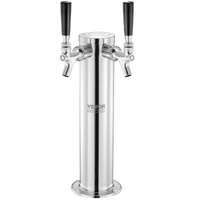 VEVOR Kegerator Tower Kit, Dual Taps Beer Conversion Kit, Stainless Steel Keg Beer Tower Dispenser with Dual Gauge W21.8 Regulator & A-System Keg Coup