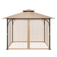 VEVOR Gazebo Netting Replacement, Fit Most 10 x 10 x 7 FT Gazebo Curtain, Outdoor Garden Net, 4-Panel Sidewall Mesh Net, Patio Midge Netting with Doub