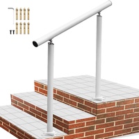 VEVOR Handrail Outdoor Stairs, 3ft, 34 Inch Outdoor Handrail, Outdoor Stair Railing Adjustable from 0 to 60 Degrees Handrail for Stairs Outdoor White 