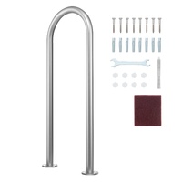 VEVOR Pool Handrail,36 x 13 inch Pool Railing, Aluminum with Base Plate for Indoor/Outdoor Pools, Humanized Swimming Pool Safety Railing for Decks, Ru