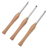 VEVOR Wood Lathe Chisel Set, 3 PCS Woodworking Turning Tools, Includes Square, Round, Diamond Carbide Blades, 20 cm Comfortable Grip Handles, Wood Chi