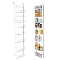 VEVOR Over the Door Pantry Organizer, 9-Tier Pantry Organization and Storage, Heavy-Duty Steel Hanging Spice Rack, Adjustable Wall Seasoning Shelves, 