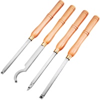VEVOR Wood Turning Tools for Lathe 4 PCS Set, Carbide Lathe Tools with Diamond Shape, Round, Square Cutters, Turning Lathe Chisels with Comfortable Gr