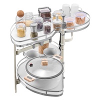 VEVOR Swing Left Blind Corner Cabinet, Pull Out Organizer for 36 inch Width Blind Cabinet, 2 Tier Height Adjustable Swing Tray, Soft Close Kitchen Clo