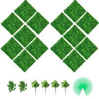 VEVOR Artificial Boxwood Panels, 14 PCS50.8x50.8cmBoxwood Hedge Wall Panels, PE Artificial Grass Backdrop Wall 4 cm , Privacy Hedge Screen for Decorat