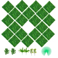 VEVOR Artificial Boxwood Panels, 20 PCS 20""x20"" Boxwood Hedge Wall Panels, PE Artificial Grass Backdrop Wall 1.6"", Privacy Hedge Screen for Decorat