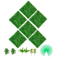 VEVOR Artificial Boxwood Panels, 6 PCS50.8x50.8cmBoxwood Hedge Wall Panels, PE Artificial Grass Backdrop Wall 4 cm, Privacy Hedge Screen for Decoratio