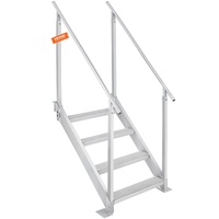 VEVOR Dock Ladder 4 Step, Dock Stairs 30''-38'' Adjustable Height, 227 kgs Load Capacity, Aluminum Pontoon Boat Ladder with Dual Handrails & Nonslip M