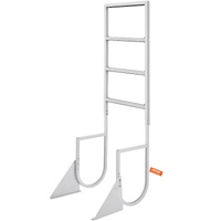 VEVOR Dock Ladder, Flip-Up 4 Steps, 159 kg Load Capacity, Aluminum Alloy Pontoon Boat Ladder with 50.8 mm Wide Step & Nonslip Rubber Mat, Easy to Inst
