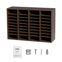 VEVOR Literature Organizers, 36 Compartments Office Mailbox with Adjustable Shelves, Wood Literature Sorter 997x305x680 mm for Office, Home, Classroom