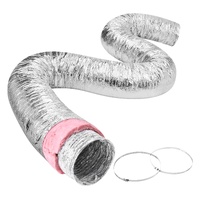 VEVOR Dryer Vent Hose, 152.4MM Insulated Flexible Duct 7.62M Long with 2 Duct Clamps, Heavy-Duty Three Layer Protection for HVAC Heating Cooling Venti