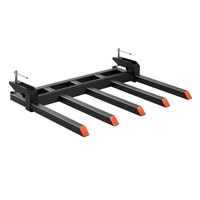 VEVOR Clamp on Debris Forks to 1200 mm Bucket, 1200 kg Capacity Heavy Duty Clamp on Pallet Forks Attachments, Fit for Loader Bucket Skidsteer Tractor 
