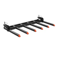 VEVOR Clamp on Debris Forks to 1500 mm Bucket, 2000 kg Capacity Heavy Duty Clamp on Pallet Forks Bucket, Fit for Loader Bucket Skidsteer Tractor to Cl