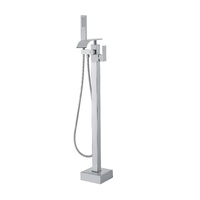 VEVOR Freestanding Bathtub Faucet, Floor Mount, Freestanding Tub Filler, Shower Mixer Taps, Two Water Modes, Swivel Spout, for Bathing & Showering Pet