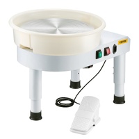 VEVOR Pottery Wheel, 35 cm Ceramic Wheel Forming Machine, 60-300 RPM Speed Adjustable Foot Pedal, Adjustable Lift Leg, Detachable Basin, Complete Tool