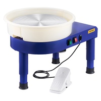 VEVOR Pottery Wheel, 35 cm Ceramic Wheel Forming Machine, 60-300 RPM Speed Adjustable Foot Pedal, Adjustable Lift Leg, Detachable Basin, Complete Tool