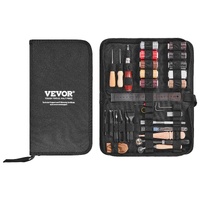 VEVOR Leather Working Tools Kit, 38 PCS Leather Craft Tools with Portable Canvas Storage Bag, Engraving Punching Sewing Stamping Cutting Tools, Ideal 