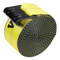 VEVOR Winch Straps, 10.2 cm x 9.1 m, 2.7T Load Capacity, 8.2T Break Strength, Truck Straps with Flat Hook, Flatbed Tie Downs Cargo Control for Trailer