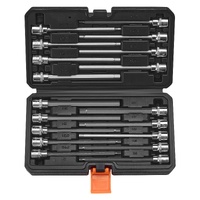 Extra Long Allen Hex Bit Socket Set, 18-Piece 3/8 inch Drive, S2 Alloy Steel and Cr-V Steel, Standard SAE and Metric 1/8-Inch-3/8-Inch, 3-12mm, with E