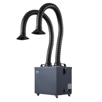 Soldering Fume Extractor with Dual Hoses, 275W Brushless Solder Smoke Absorber with 4-Stage Filters & 10 Speeds, 380m³/h Strong Suction Smoke Purifier