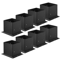 VEVOR 8 Pcs 4x4 Post Base Bracket Wood Fence Post Anchor Inner Size 3.6x3.6 in