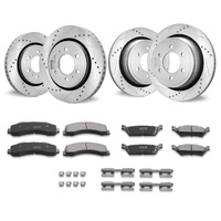 VEVOR Front and Rear Brake Kit Compatible with 2012-2020 Ford F-150(MPB Only), Drilled and Slotted Brake Rotors Ceramic Brake Pads Replacement, 13.8" 