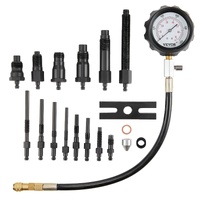 VEVOR Diesel Engine Compression Tester, 18 pcs Cylinder Pressure Test Tool Kit, with 0-1000 psi Gauge and Adapters, Diesel Injector Tester Check Cylin